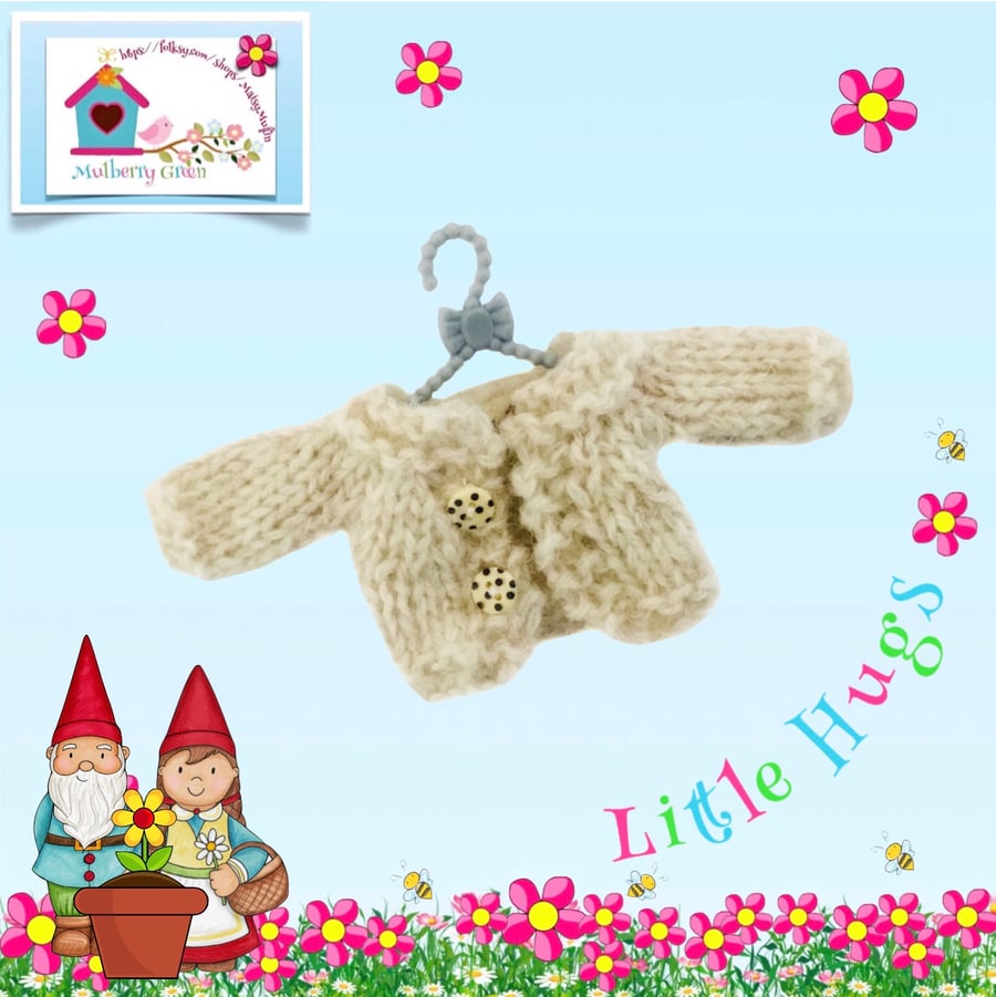Oatmeal Cardigan to fit the Little Hugs dolls 