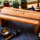 Handmade Folding Meditation Stool - "Namaste" - Reclaimed & Repurposed wood