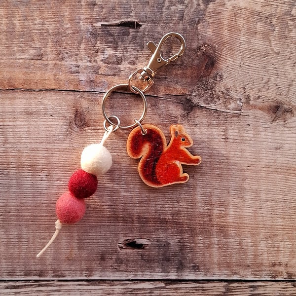 Red Squirrel Bag Charm