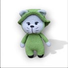 Crochet kitten in panama