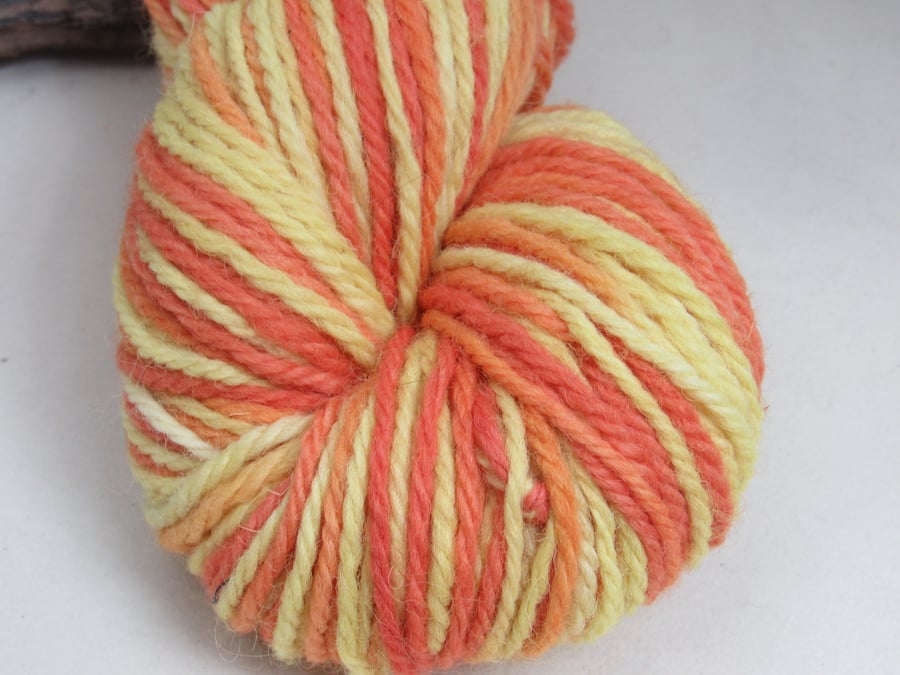 60g Sunrise Red Yellow Space Dyed Natural Dye DK Yarn