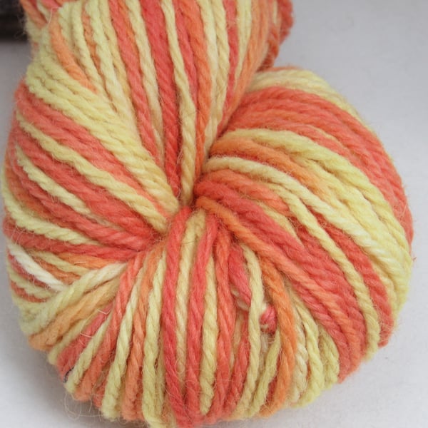 60g Sunrise Red Yellow Space Dyed Natural Dye DK Yarn