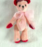 Orchid, a 6" collectable bear handmade from vintage materials - Image 6