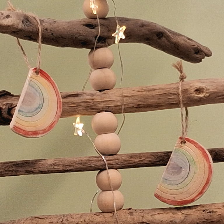 Ceramic rainbow hanging decoration 