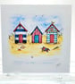 Beach Huts Card - blank card, birthday, beach, coastal card