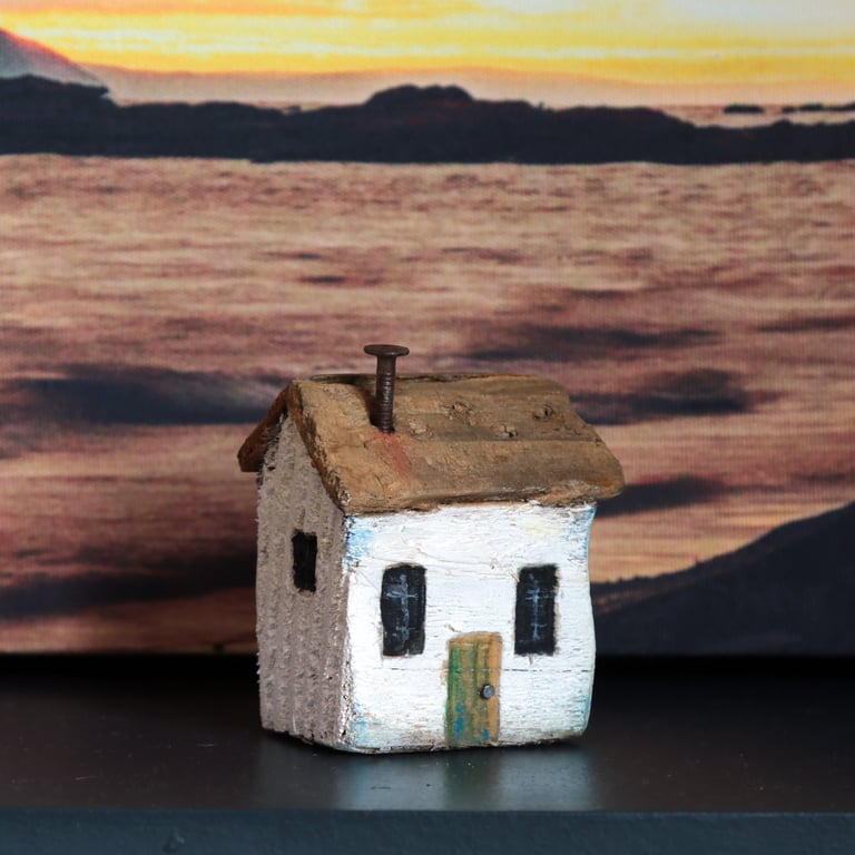 Wonky Driftwood Hoose Shetland Inspired, Driftwood Art from Scotland