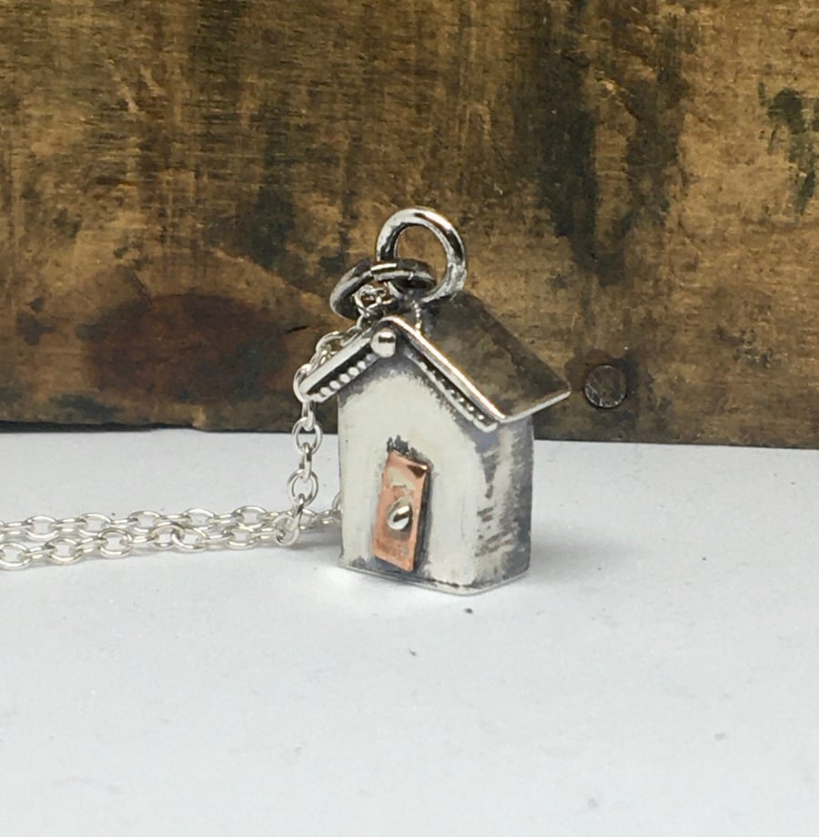 The Original Sterling Silver Beach Hut with Fairy Lights