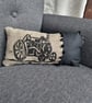 Hand Printed Steam Tractor Cushion 