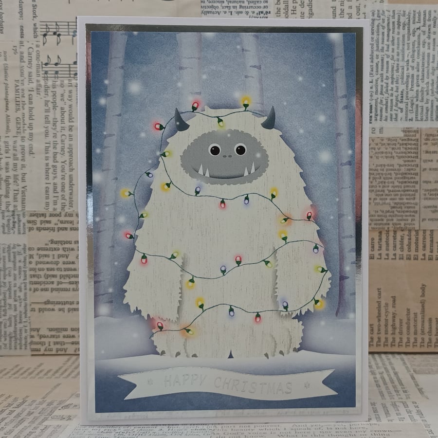 Abominable snowman Christmas card