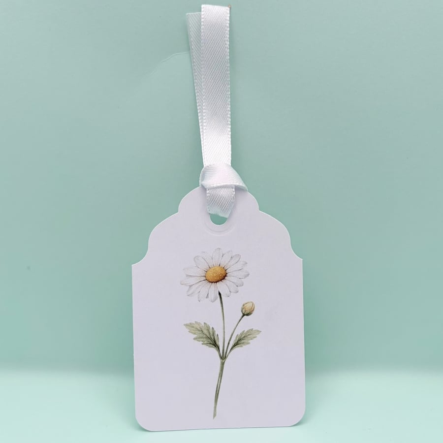 Daisy Birth Flower Gift Tags - Set of 3 Botanical April Flower.