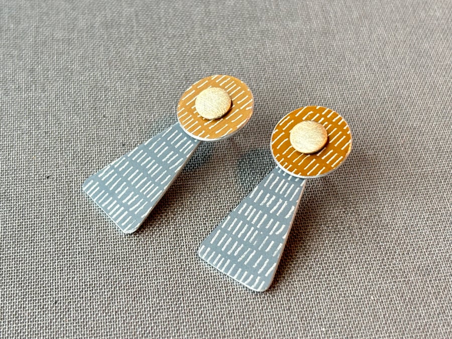 Multi way long colour drop earrings