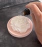 Peony Essential Oil Diffuser on Round Plate Handmade Home Fragrance Gift Set