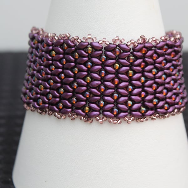 Purple cuff handmade bracelet