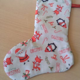 Santa & Penguins 10.5 inch stocking