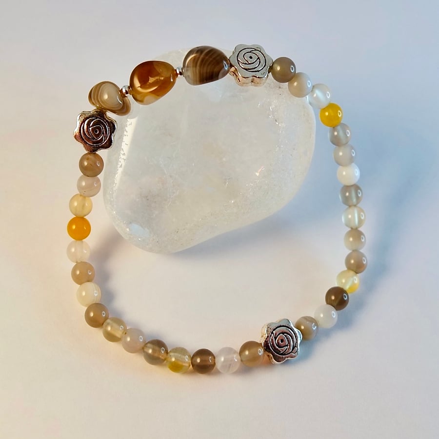 Botswana Agate Bracelet - Birthday, Anniversary, Gifts For Her, Friendship