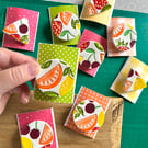 Handmade Fruity Ceramic brooch, Hand Made Pottery Badge