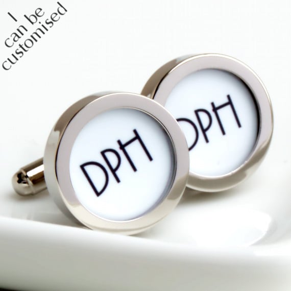 Three Initial Monogrammed Cufflinks 1920s Style