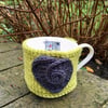 Blue Rose Heart Mug Cosy, Gift For Valentine