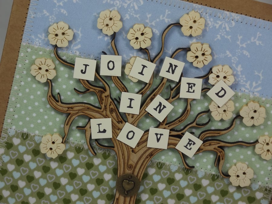 Joined In Love Wedding Day Fabric card