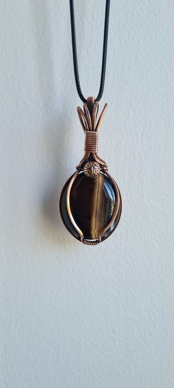 Mens Unisex Natural Onyx Copper Pendant Necklace Gift Crystal Jewellery Jewelry