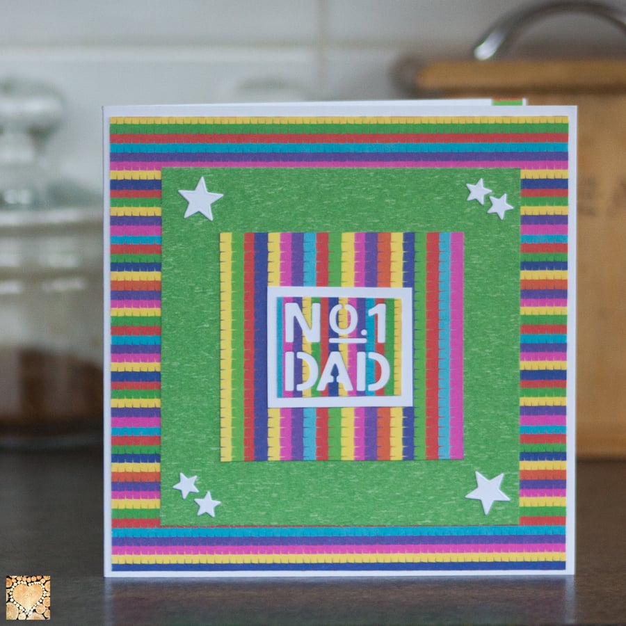 No.1 Dad handmade birthday card