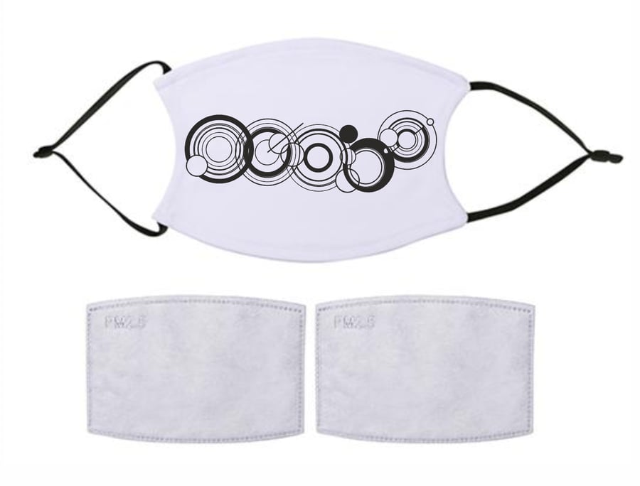 Personalised Face Mask including 2 filters with your name in Gallifreyan font