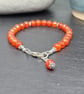 Faceted Carnelian and Sterling Silver Bracelet  - Image 4