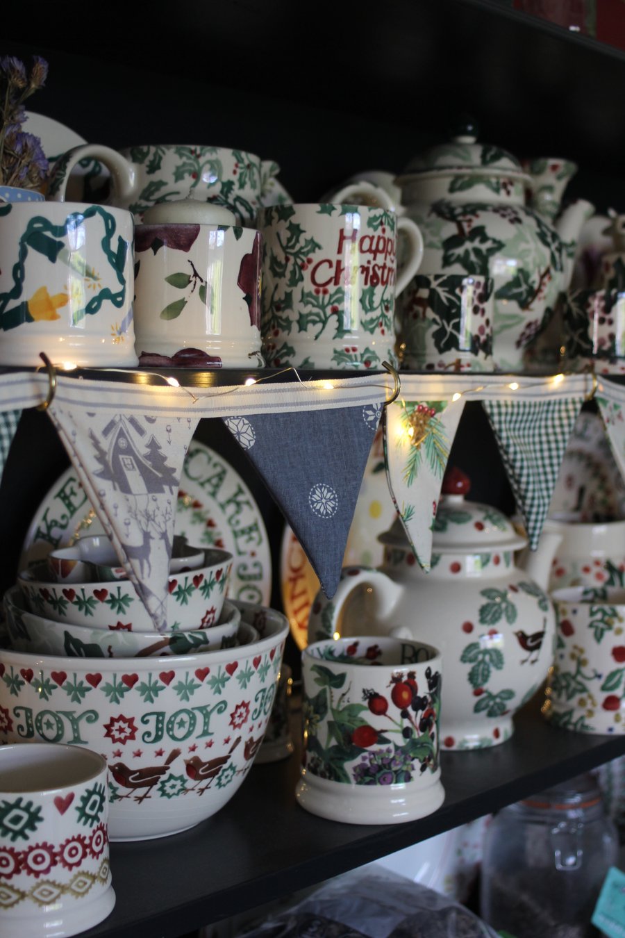 Green and grey mini (dresser) bunting 