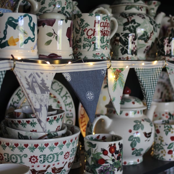 Green and grey mini (dresser) bunting 