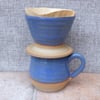 Coffee mug tea cup in stoneware hand thrown pottery wheelthrown 