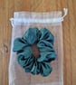 Handmade Bottle Green Satin Scrunchie - Classic Size - Image 5