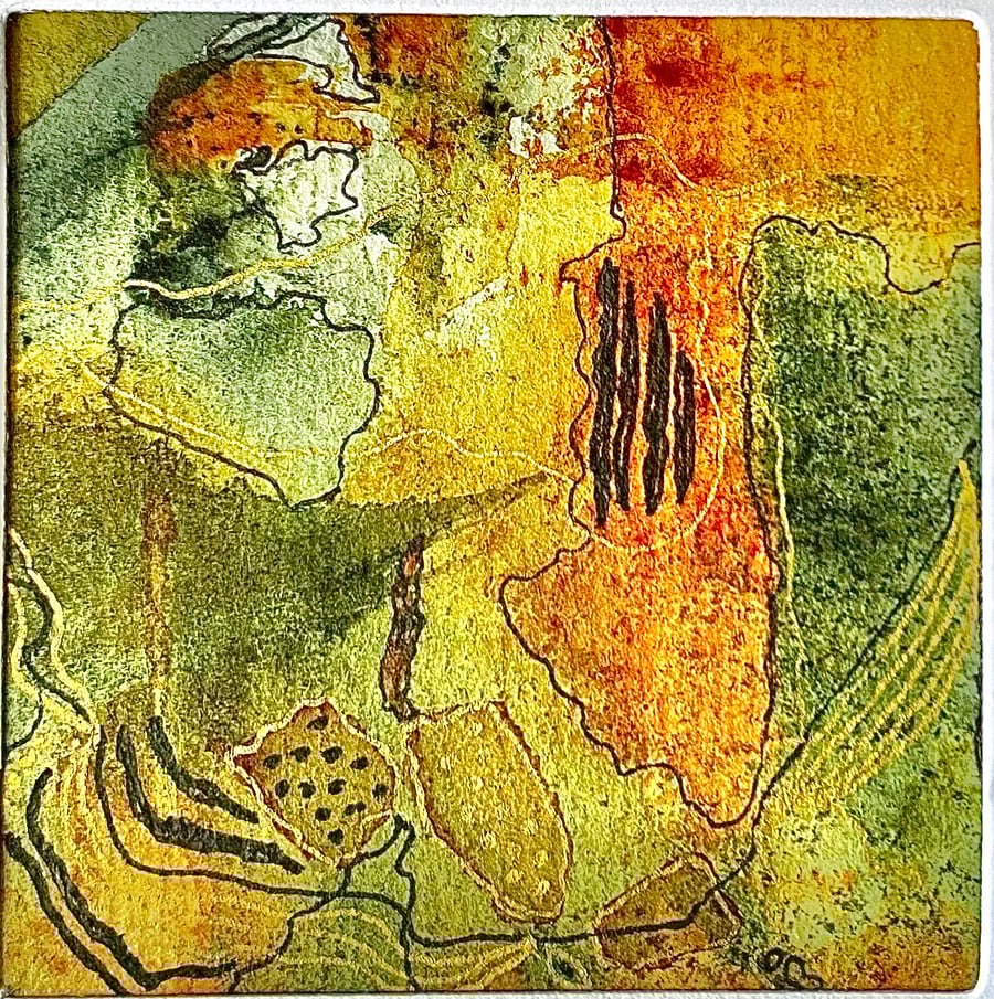 Abstract hand painted blank watercolour card