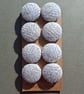 Set of eight scrap bag buttons -baby blue and oatmeal Harris Tweed - Image 4