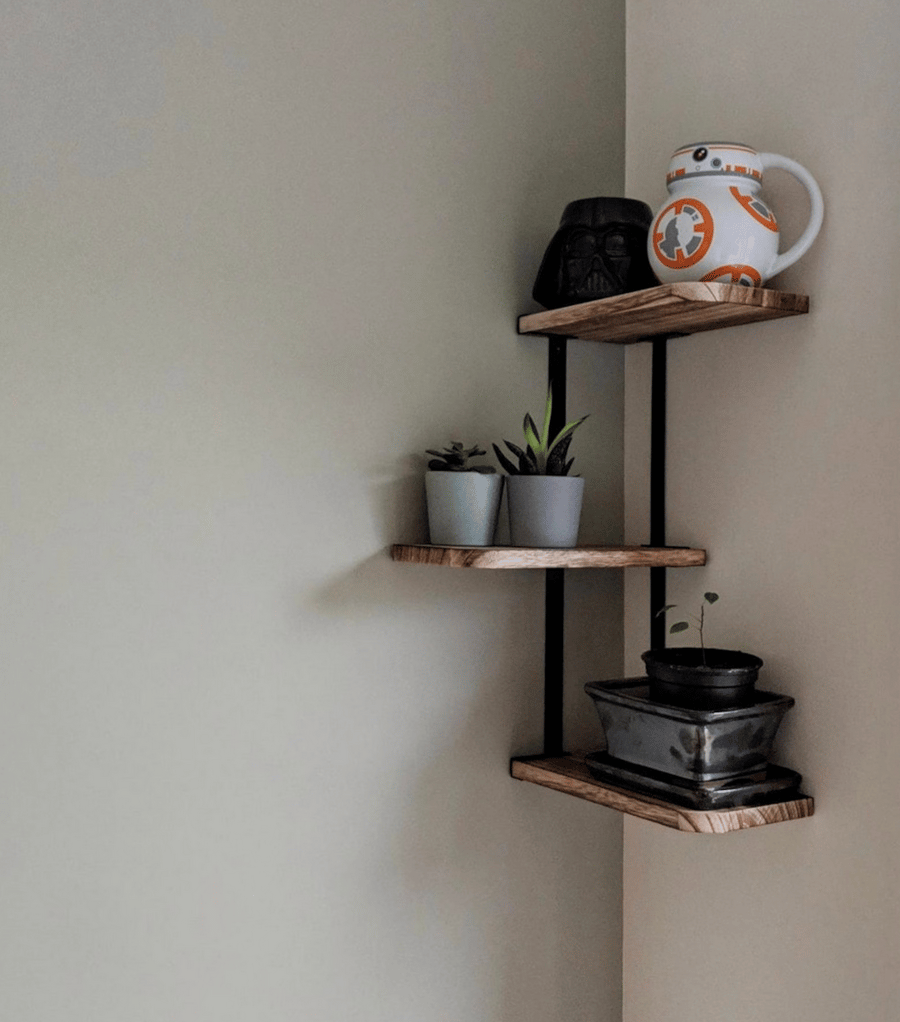Rustic Wood Corner Shelf Storage Shelving Unit Folksy