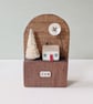 Festive Wooden Cottage Scene with Tree and Moon 'joy' - Image 2