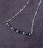 Green Moss Agate bar necklace - Small gemstone and opalite bead 16 inch necklace - Image 6