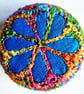 One Inch Badge Multicoloured Flower Badge 