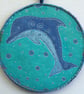 DPM027 - Dolphin Mandala Wall Hanging-15cm diameter-Pale Jade-Blue-Silver