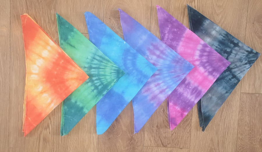 Tie Dye Bandana - 100% Cotton, and dyed with any Colour you like!