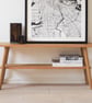 TV Stand Bench - Solid oak mid century design