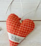 SPOOKY HALLOWEEN HEART DECORATION - orange checks, pumpkin charm - Image 4
