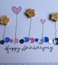 Happy Anniversary Card - Hearts, Flowers and Sequins - Blue and White Polka Dot - Image 9