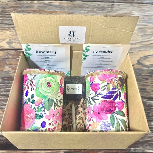 English cottage garden grow your own herb gift set 