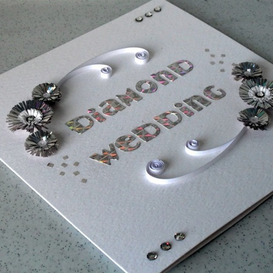 Diamond wedding anniversary card, 60th anniversary