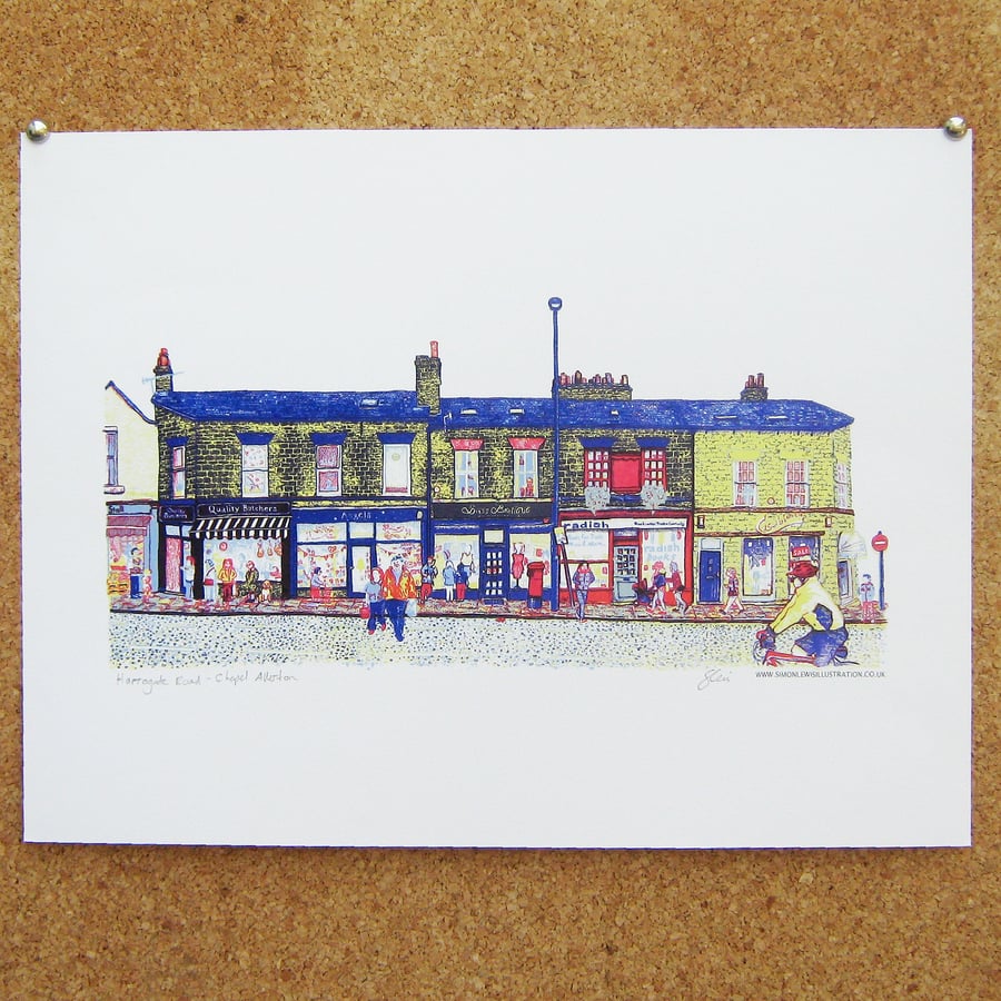 Harrogate Road - Chapel Allerton Art print - Leeds Poster