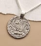 Fox Engraved Sterling Silver Coin Necklace - Image 9