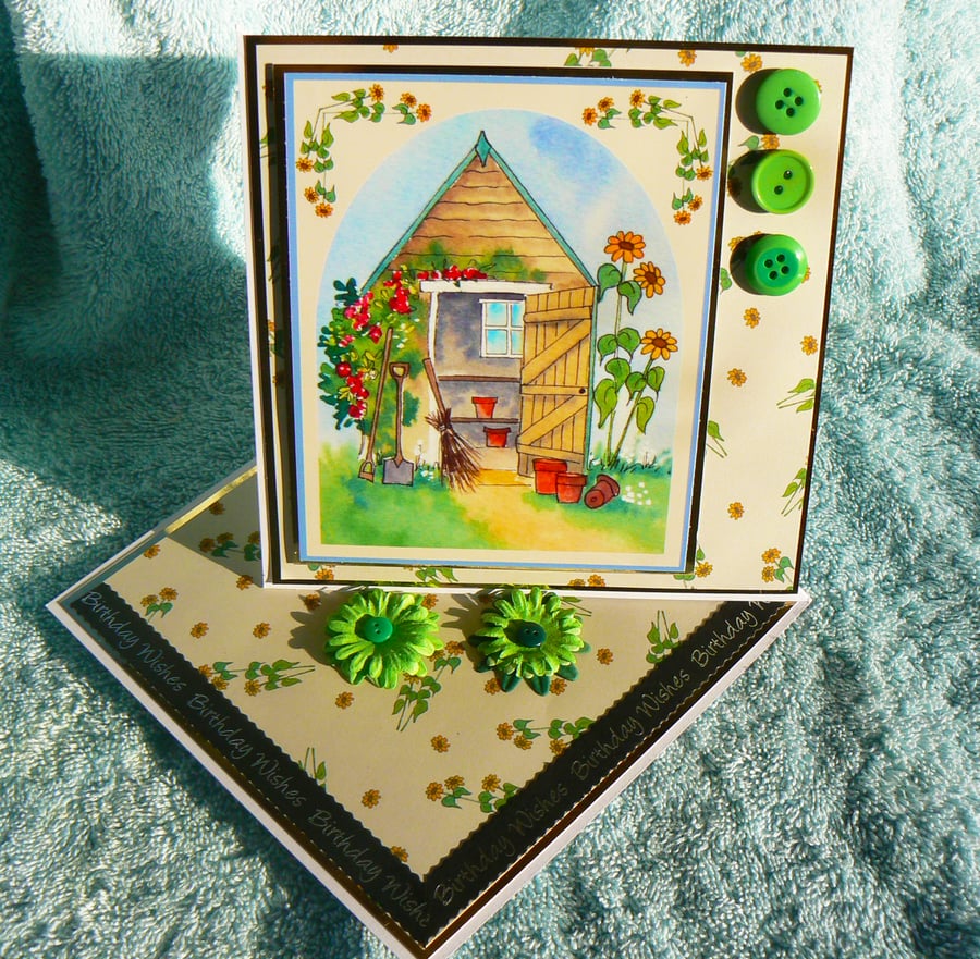 Summer Garden Shed Twisted Easel (BW298)