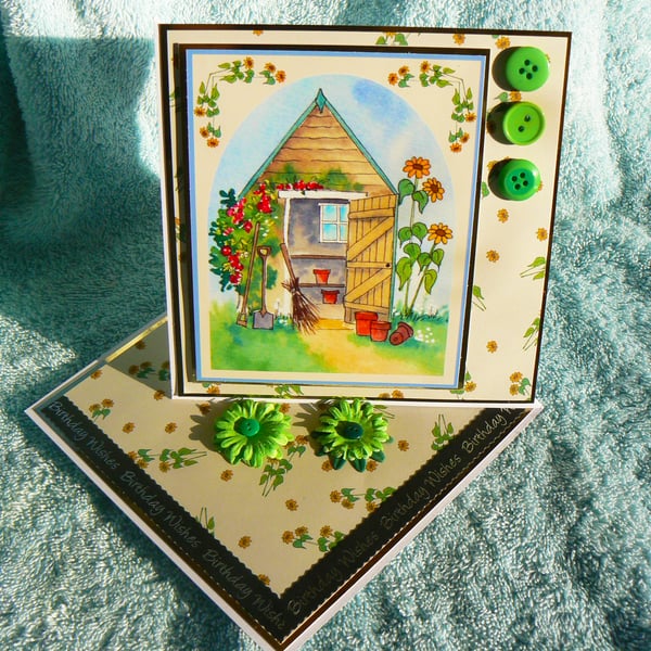 Summer Garden Shed Twisted Easel (BW298)