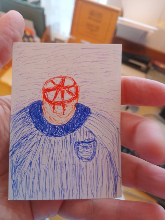 Original Aceo coloured fineliner drawing illustration 