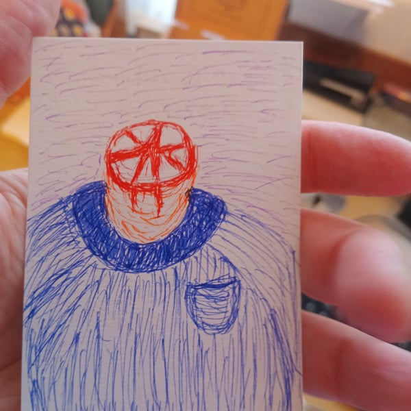 Original Aceo coloured fineliner drawing illustration 